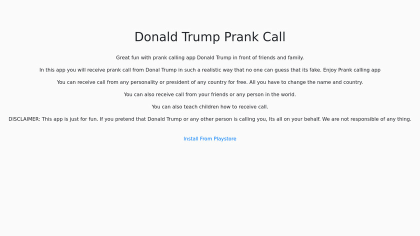 Prank Call From Donald Trump Landing Page
