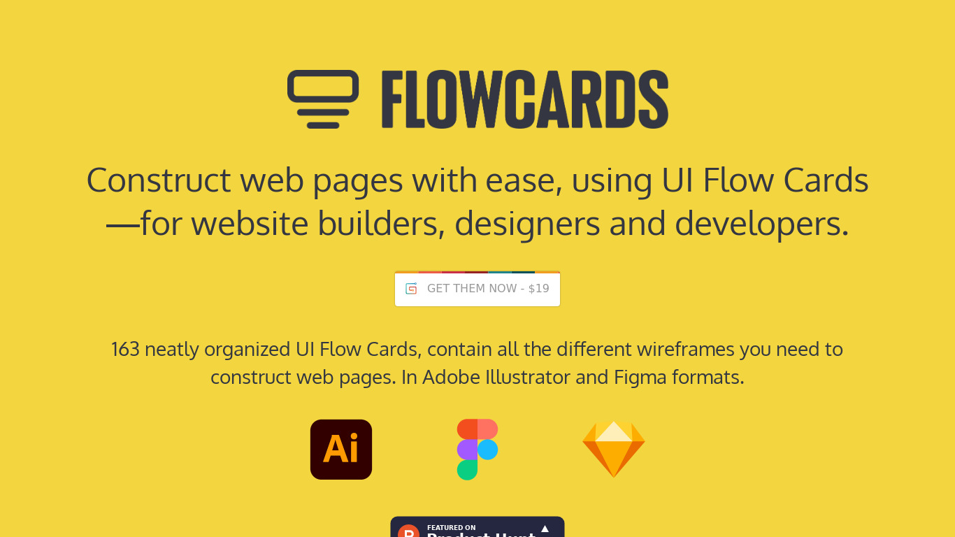 UI Flow Cards Landing page