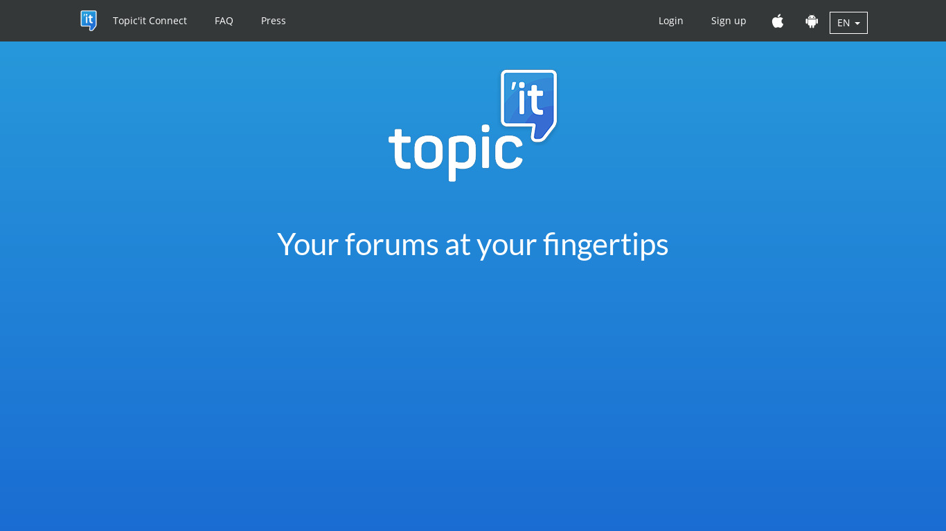 Topic'it Landing page