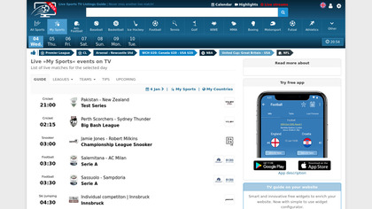 Live Sports TV Listings Guide image