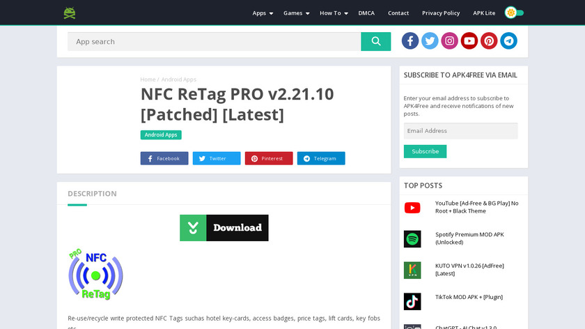 NFC ReTag PRO Landing Page