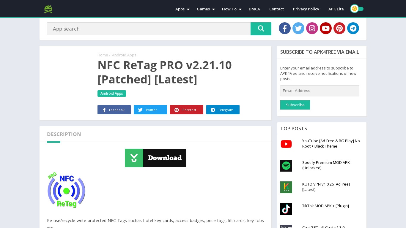 NFC ReTag PRO Landing page