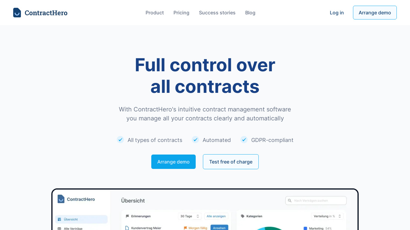 ContractHero Landing page