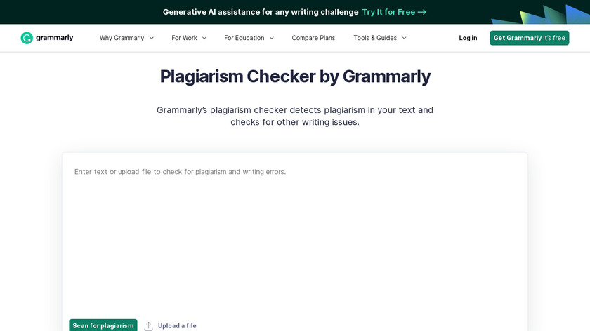 Grammarly Plagiarism Checker Landing Page