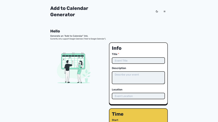 Add to Calendar Generator Landing Page