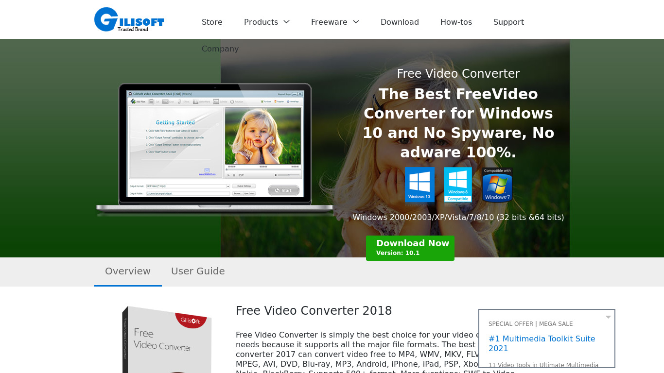 Free Video Converter Landing page