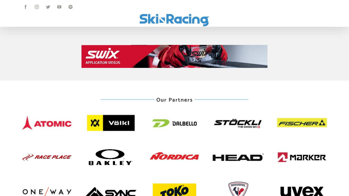 Top Ski Racing Landing page