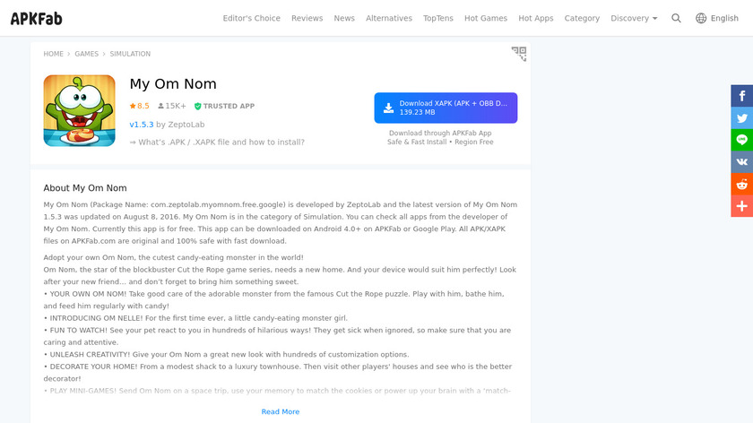 My Om Nom Landing Page