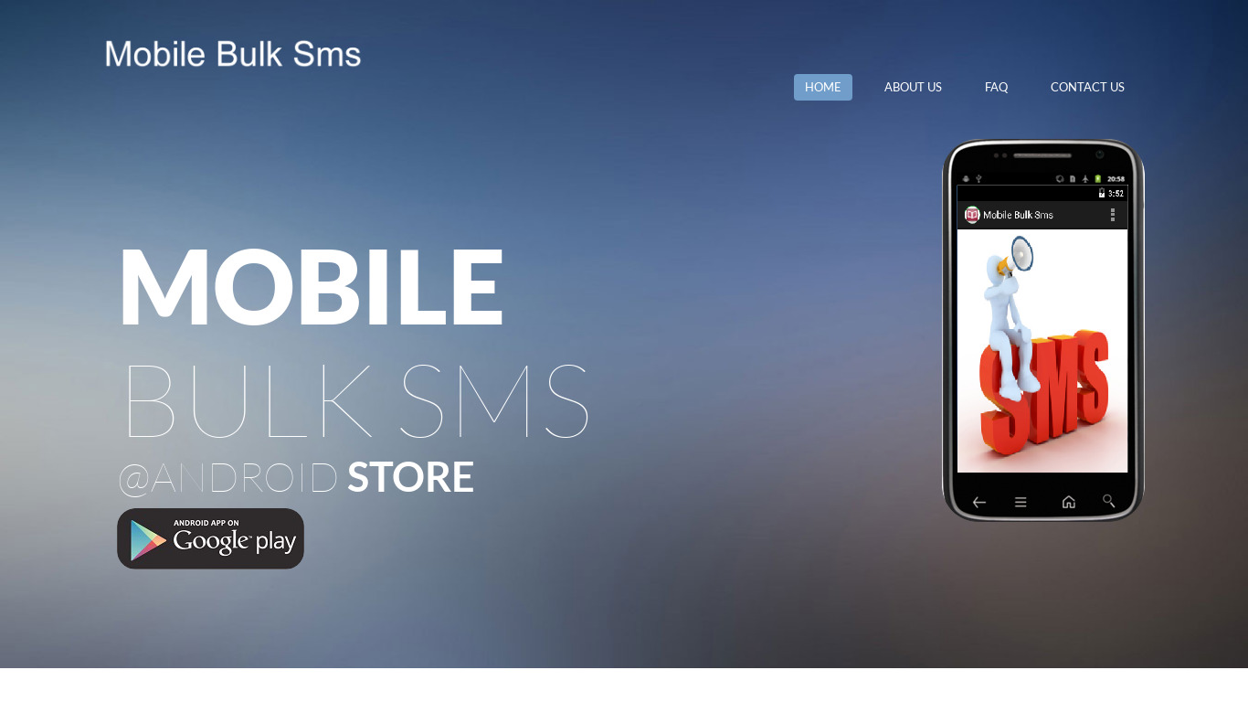 Mobile Bulk SMS Landing page