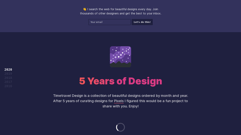 5 Years of Design Landing Page