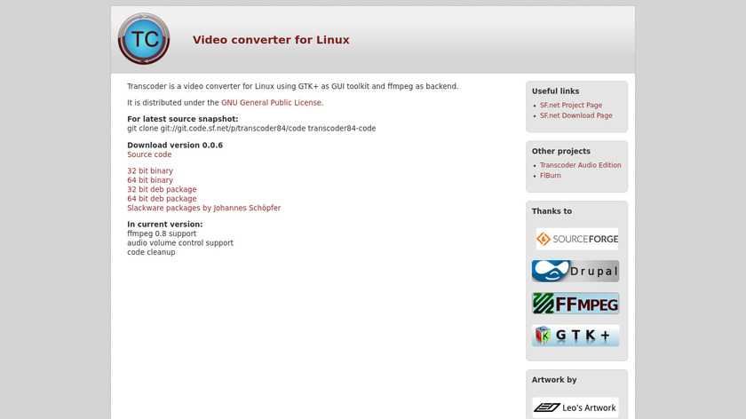 Transcoder Landing Page