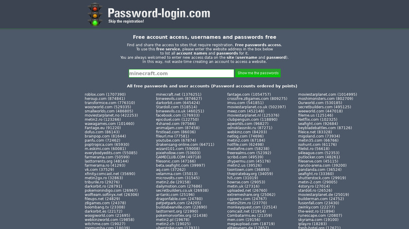 Password-Login Landing Page