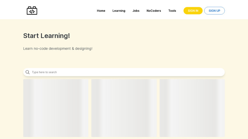 NoCodery Learning Landing Page