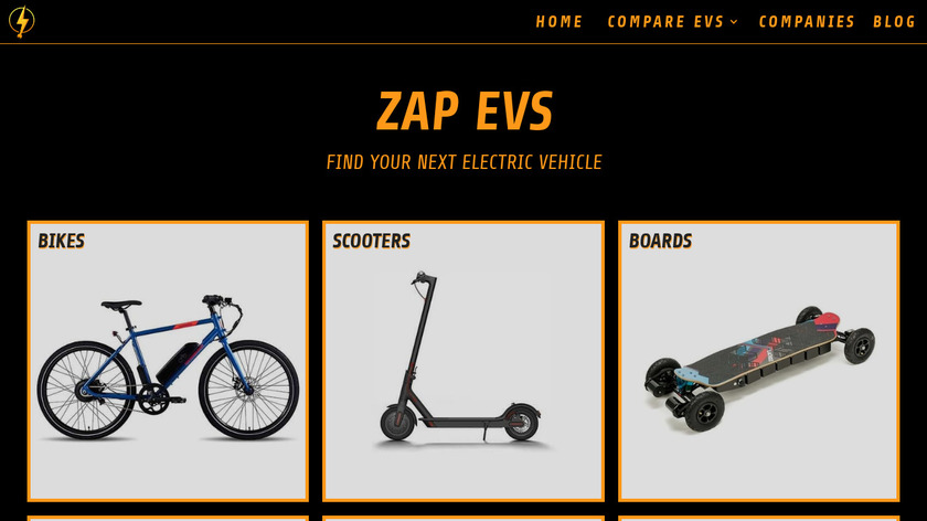 ZAP EVs Landing Page