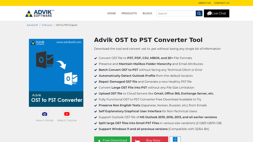 Advik OST to PST Converter Landing Page