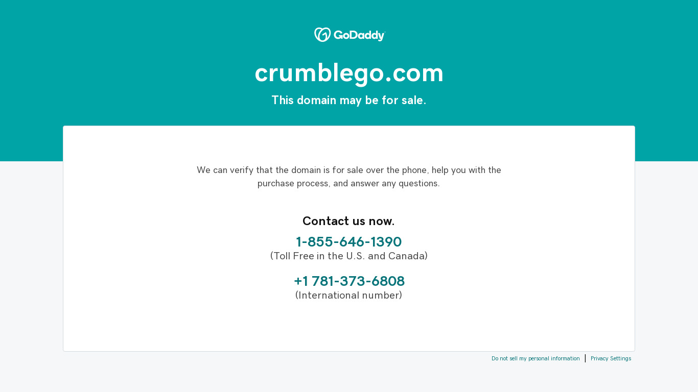 CrumbleGO Landing page