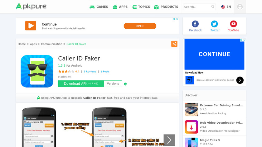 Caller ID Faker Landing Page