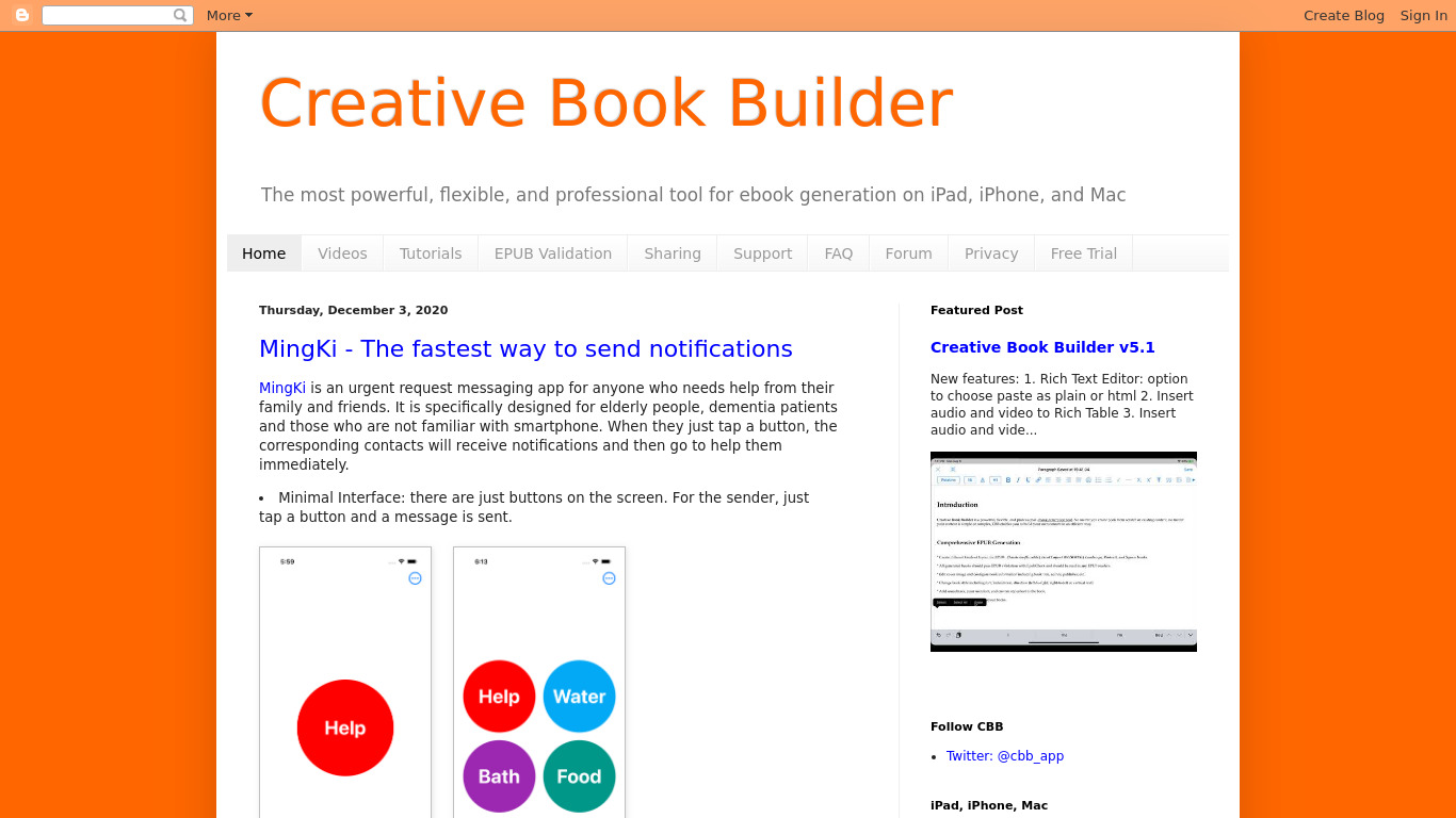 Creative Book Builder Landing page