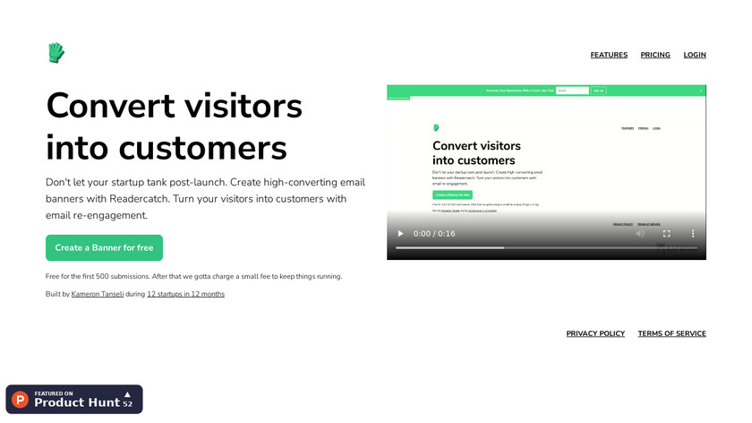 Readercatch Landing Page