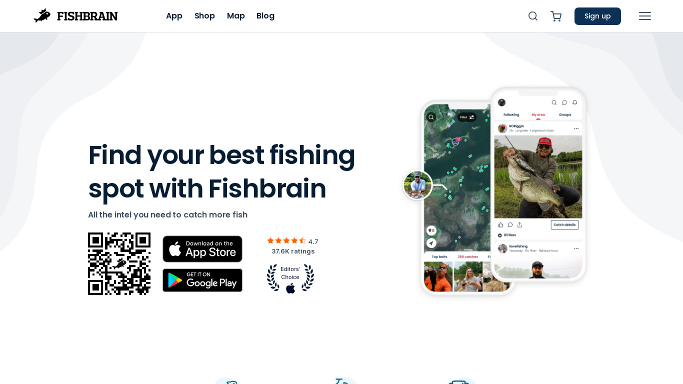 FishBrain Landing page