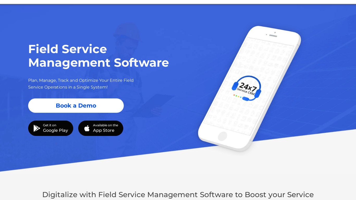 ServiceCRM.co.in Landing page