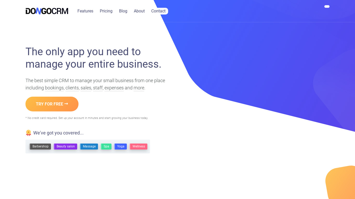 DongoCRM Landing page