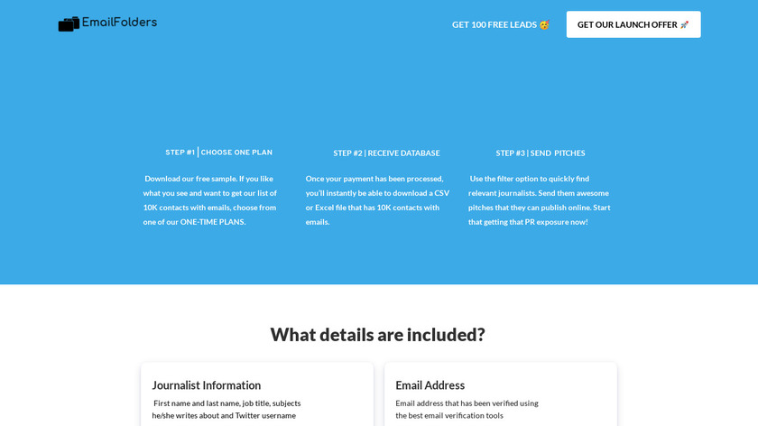 EmailFolders Landing Page