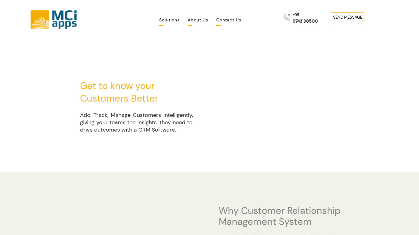MCi Apps CRM Landing page