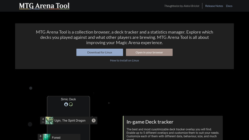 MTG Arena Tool Landing Page