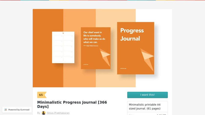 gumroad.com MentorFox's Progress Journal Landing Page