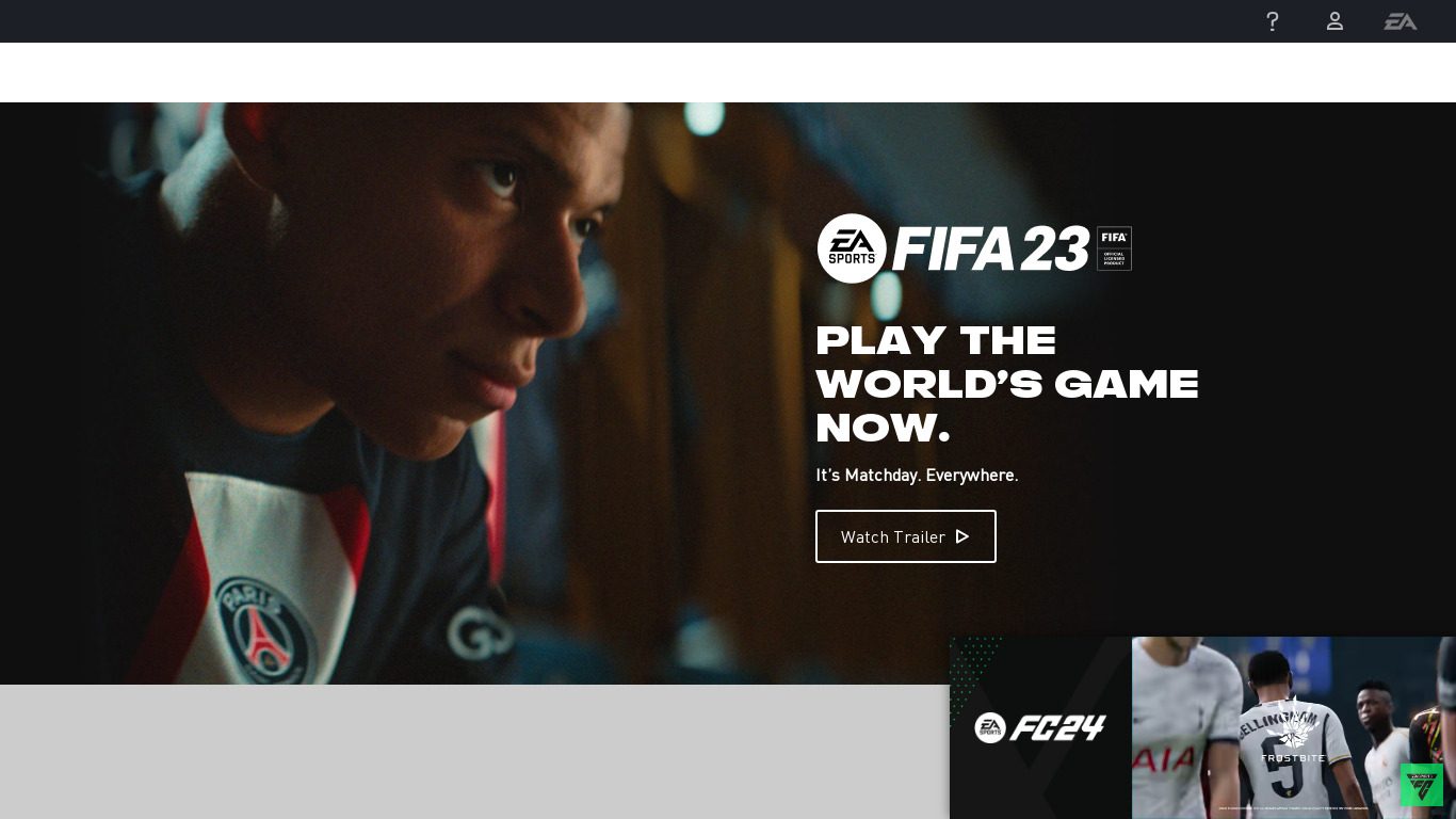 FIFA 19 Landing page