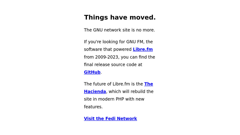 GNU-fm server Landing Page