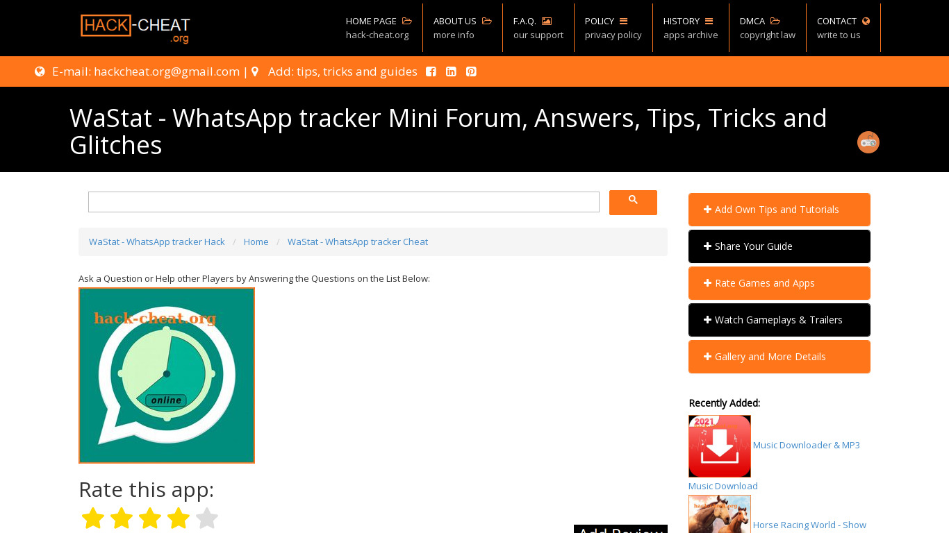 WaStat – WhatsApp tracker Landing page
