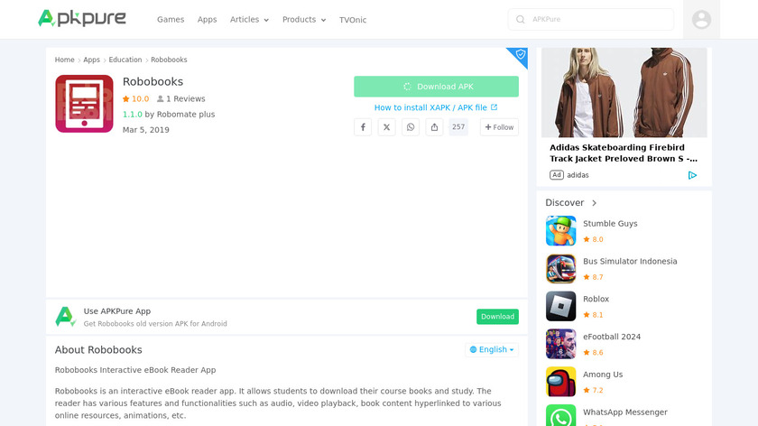 Robobooks Landing Page