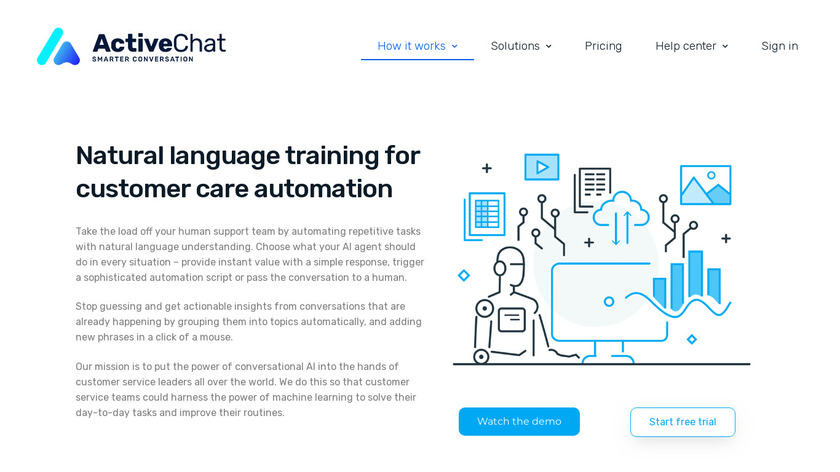 Activechat Bot Trainer Landing Page