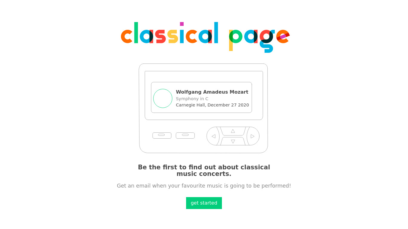 Classical Page Landing page
