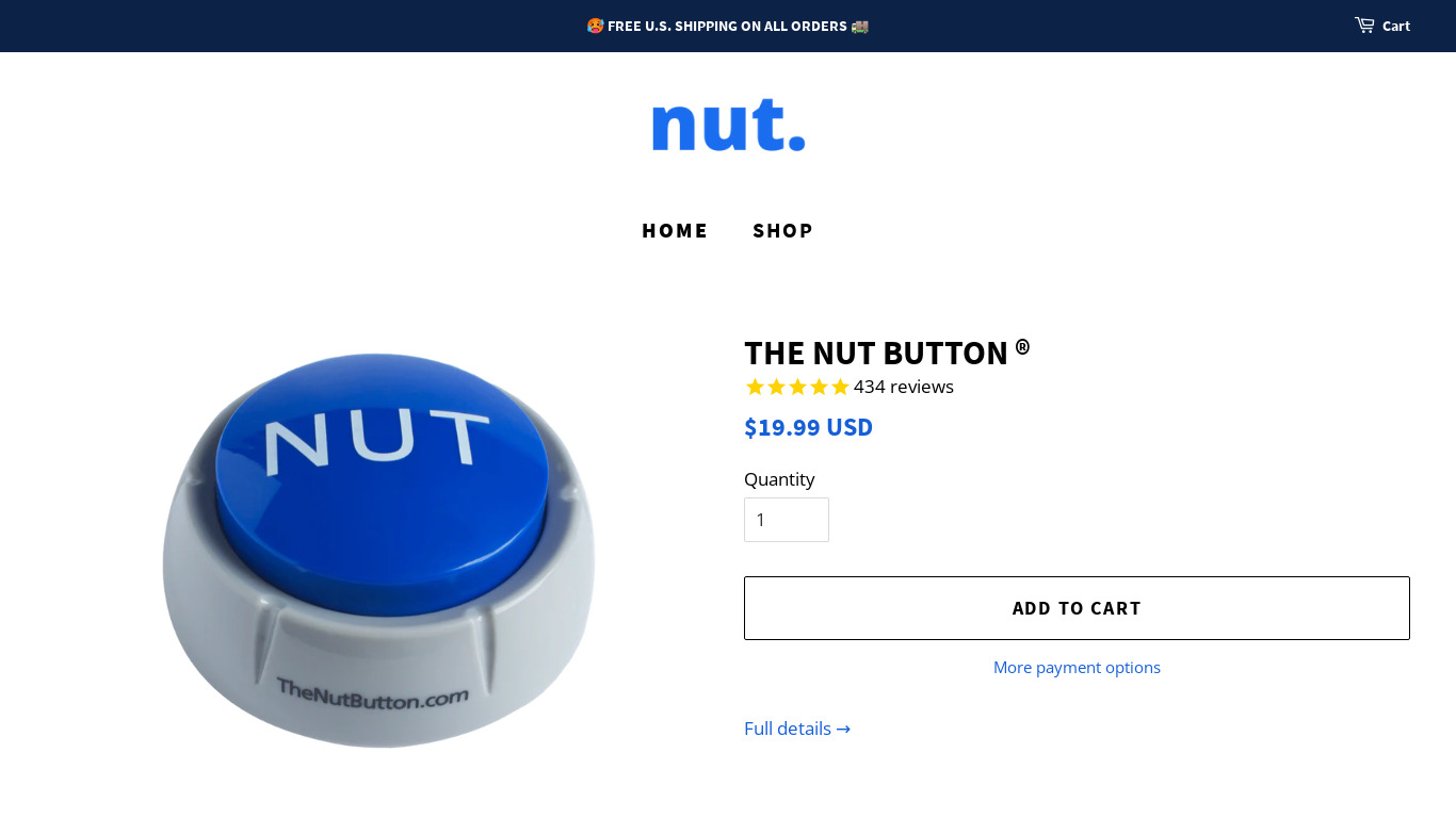 The Nut Button Landing page