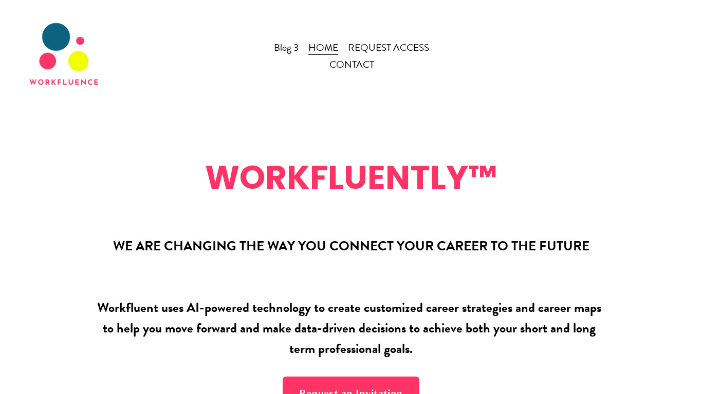 Workfluence Landing page