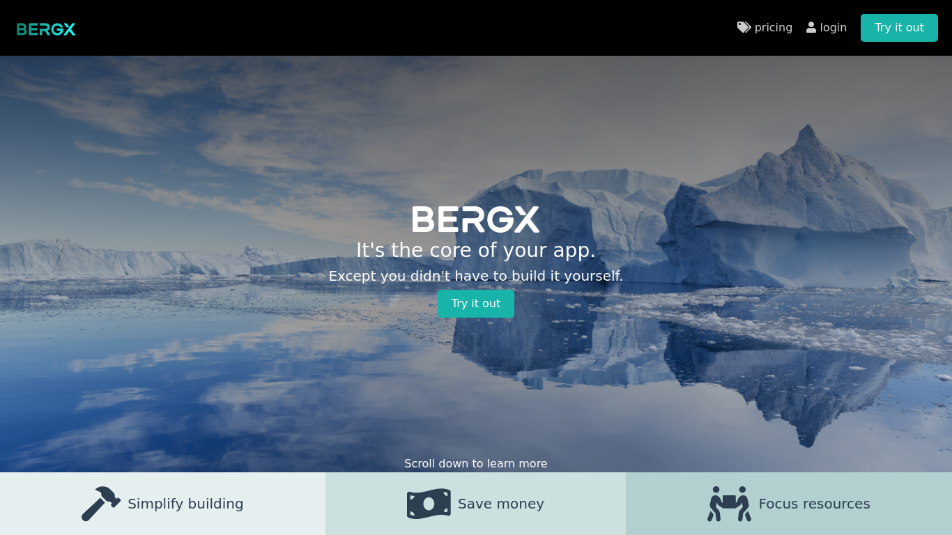 Bergx Landing page