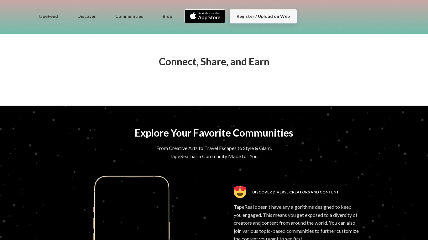 TapeReal Landing page