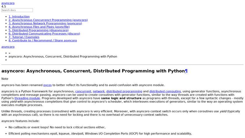 asyncoro Landing Page