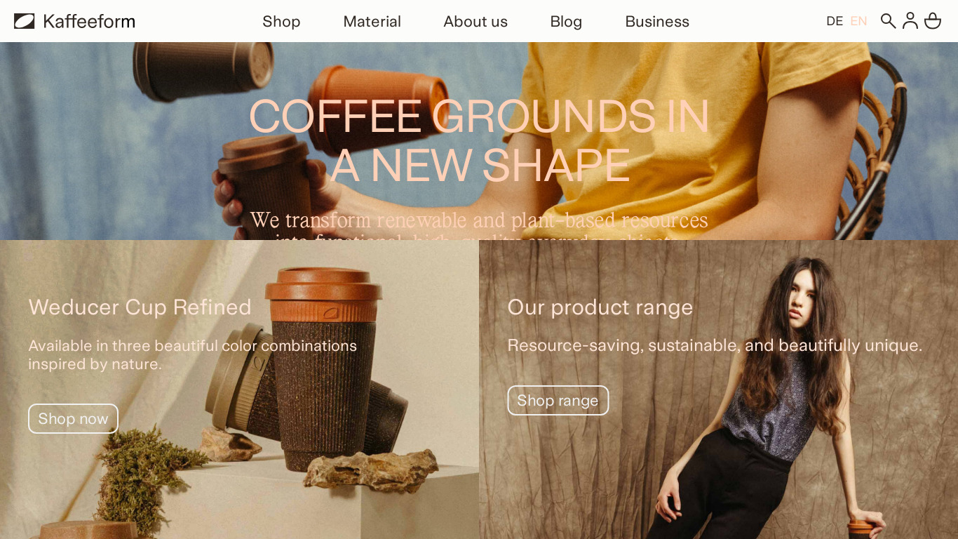 Kaffeeform Landing page