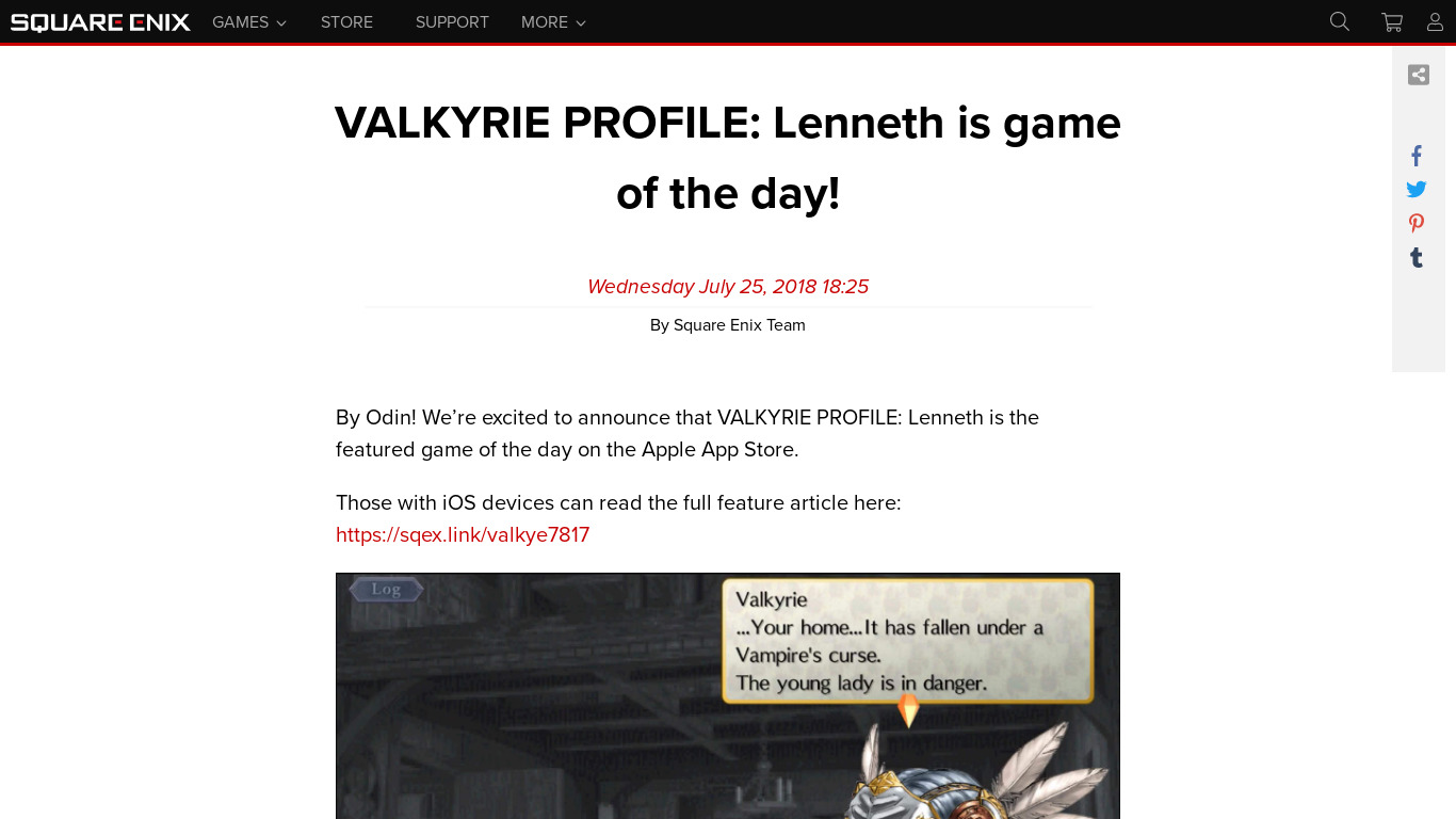 Valkyrie Profile 2: Silmeria Landing page