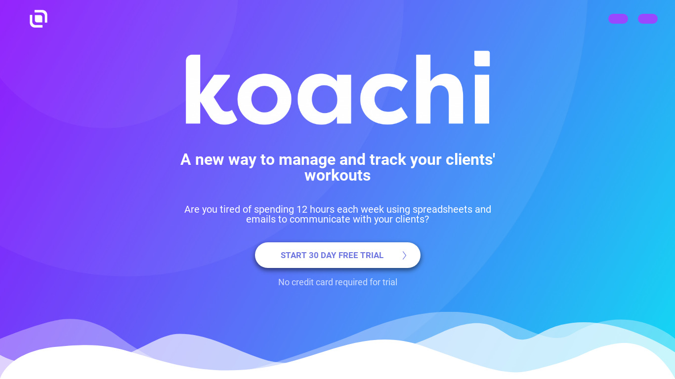 Koachi Landing page