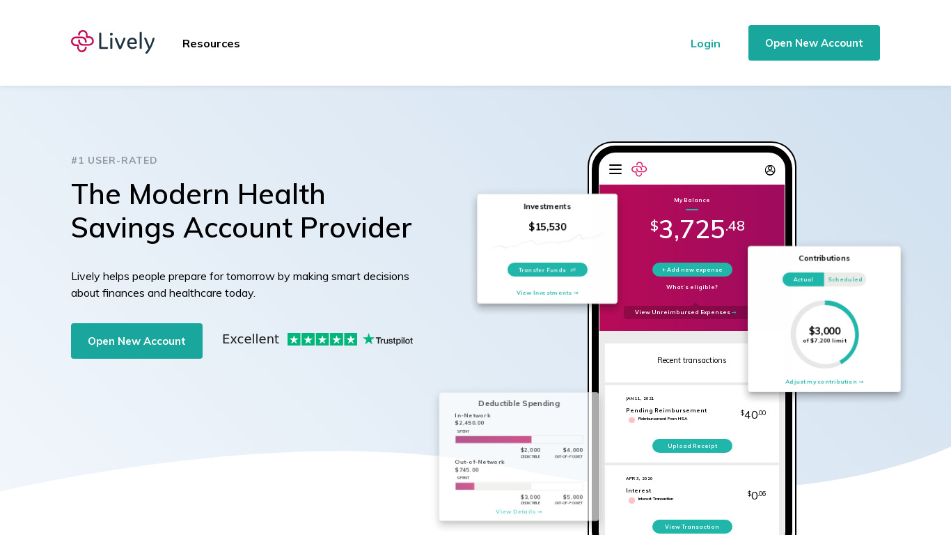 Lively HSA Landing page