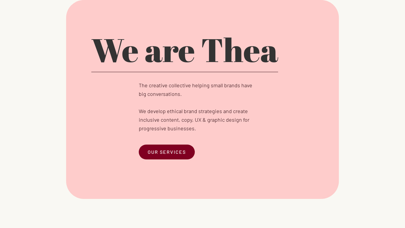 Thea Landing page