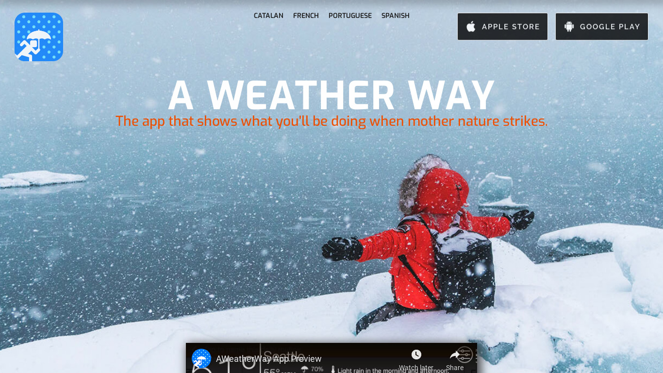 A Weather Way Landing page