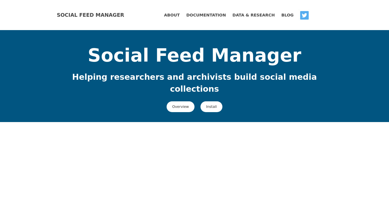 Social Feed Manager Landing page