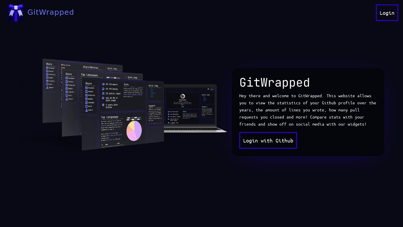 GitWrapped Landing page