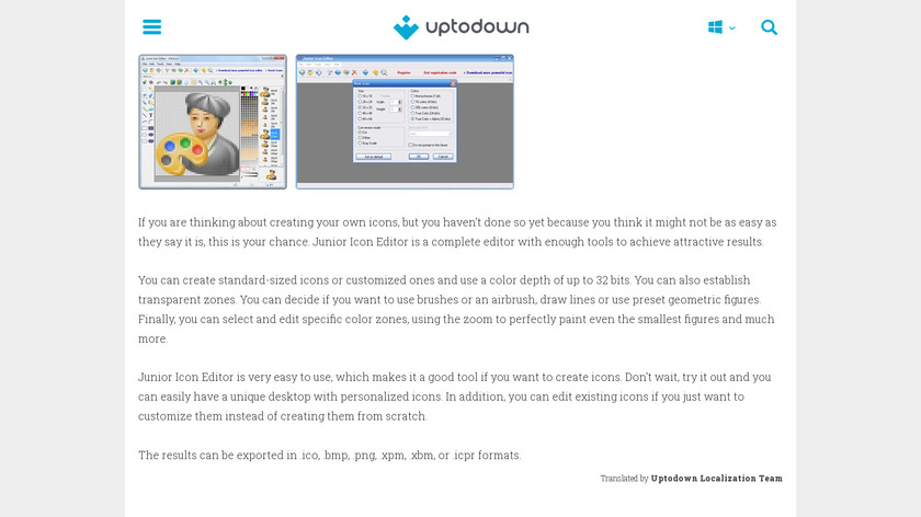 Junior Icon Editor 4.1 Landing Page